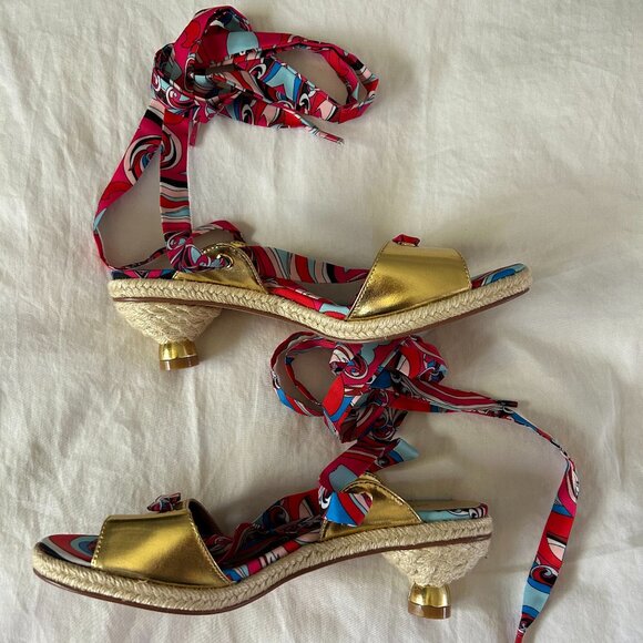 Jeffrey Campbell colorful Lace Up Sandals size 6.5 - Picture 4 of 13